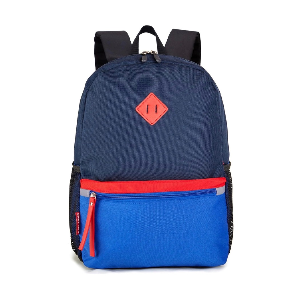 Kids Navy Blue Red Royal Blue Backpack School Bag Water Resistant Reflective